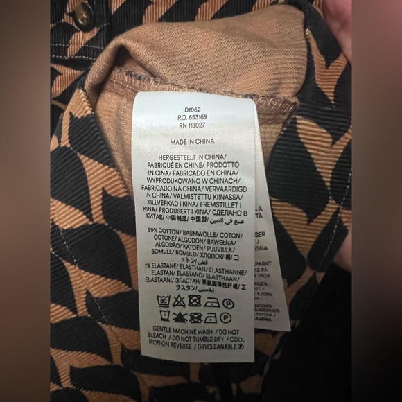 Boden Corduroy Dress Size 4P Knee Length Bird Print Navy/Tan Whimsical Artsy EUC - Picture 7 of 8